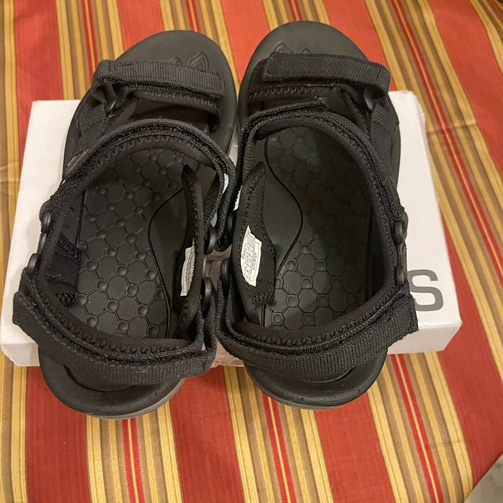 Kids Black Adjustable Outdoor Sport Sandals